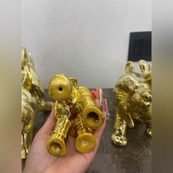 Gold Elephant Figures (Set of 3) - Picture 15 of 15